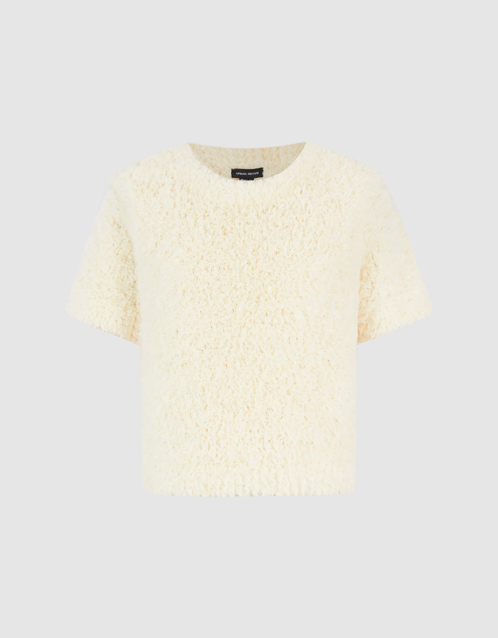 Fluffy Crew Neck Knitted T-Shirt