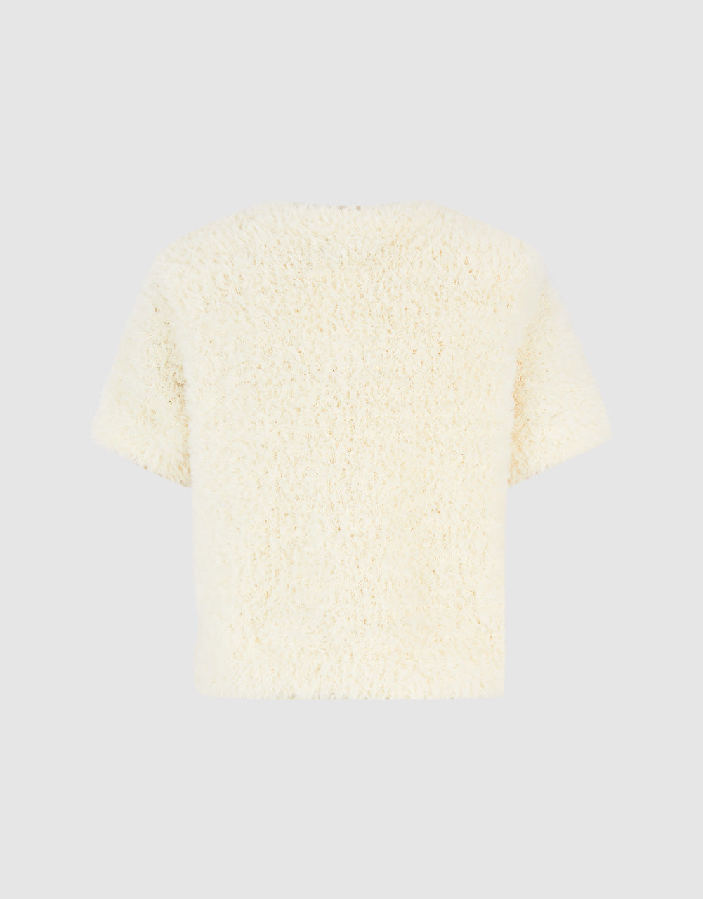 Fluffy Crew Neck Knitted T-Shirt