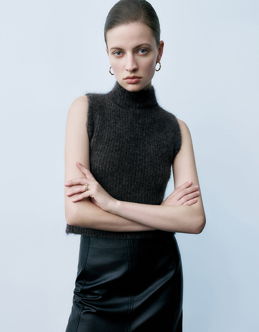 Collar Knitted Vest