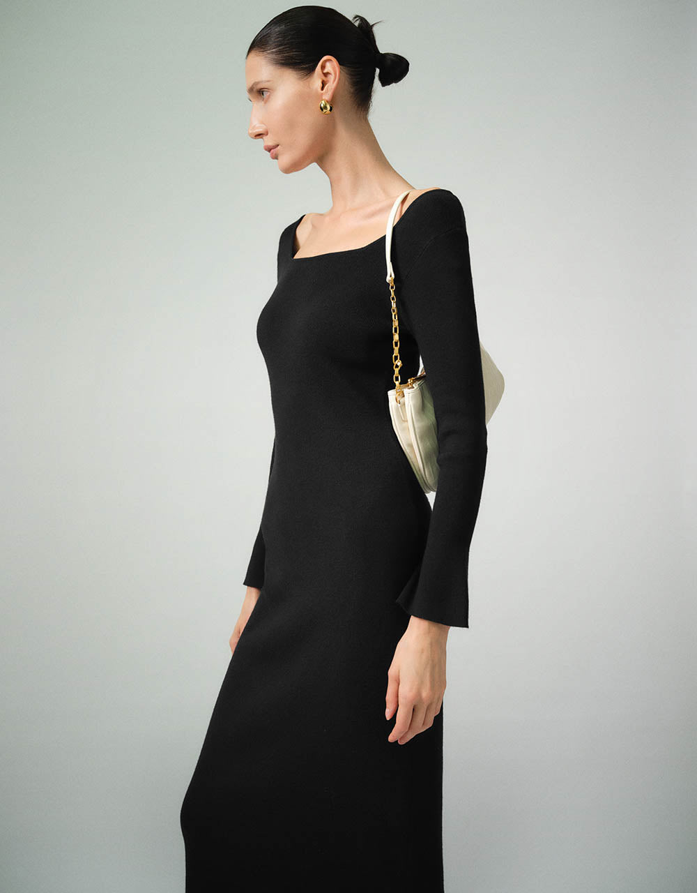 Skinny U Neck Knitted Dress