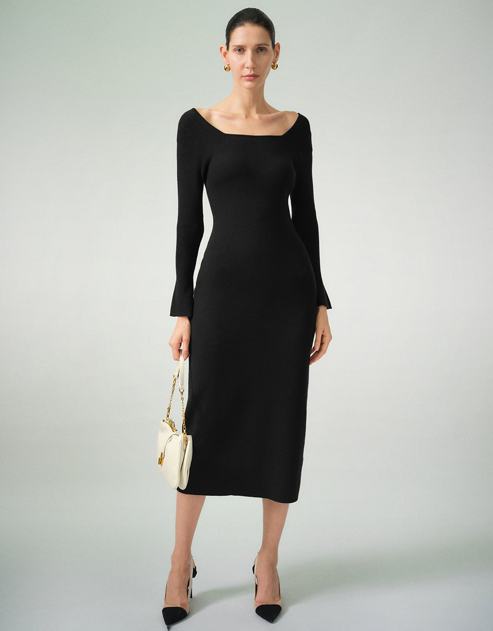 Skinny U Neck Knitted Dress