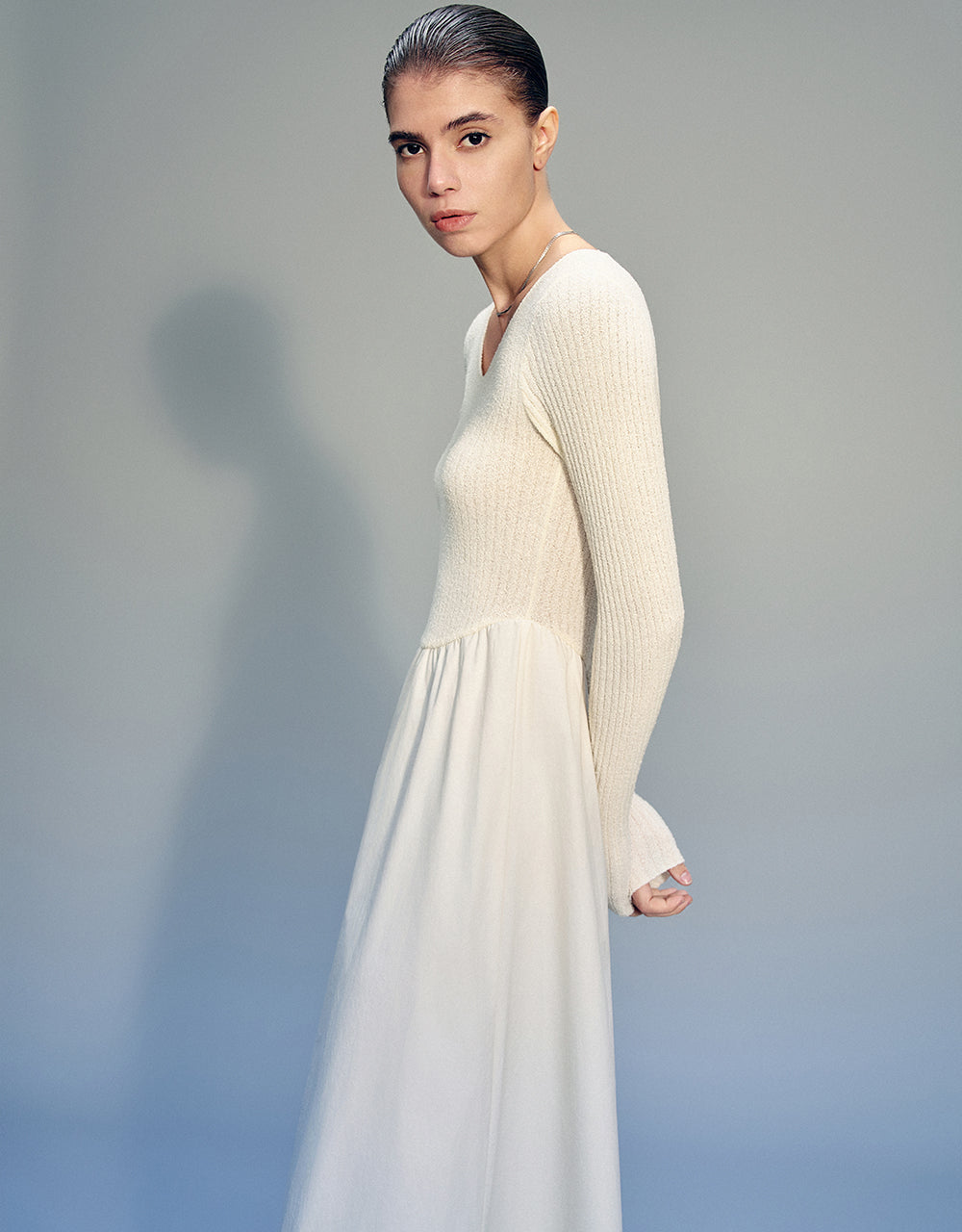 Standard Sleeve Crew Neck Knitted Dress