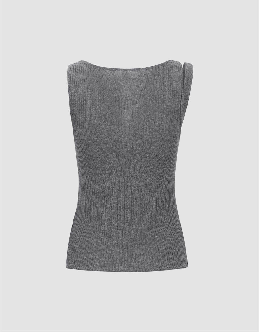 Square-cut Collar Knitted Tank Top