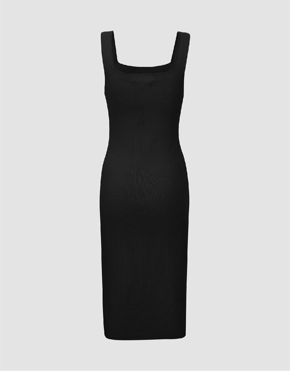 Sleeveless Square-cut Collar Knitted Dress