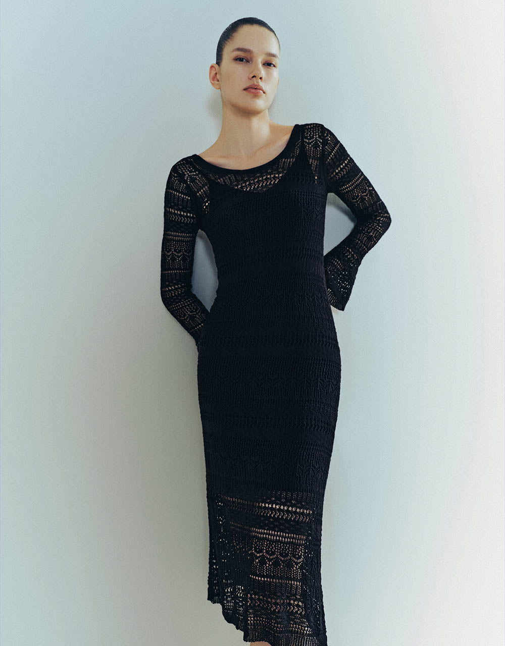 Crew Neck Knitted Skinny Dress