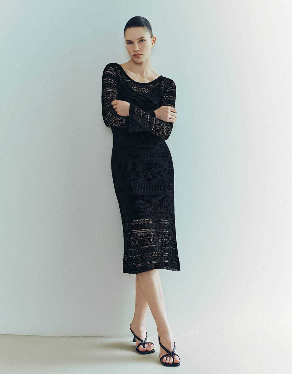 Crew Neck Knitted Skinny Dress