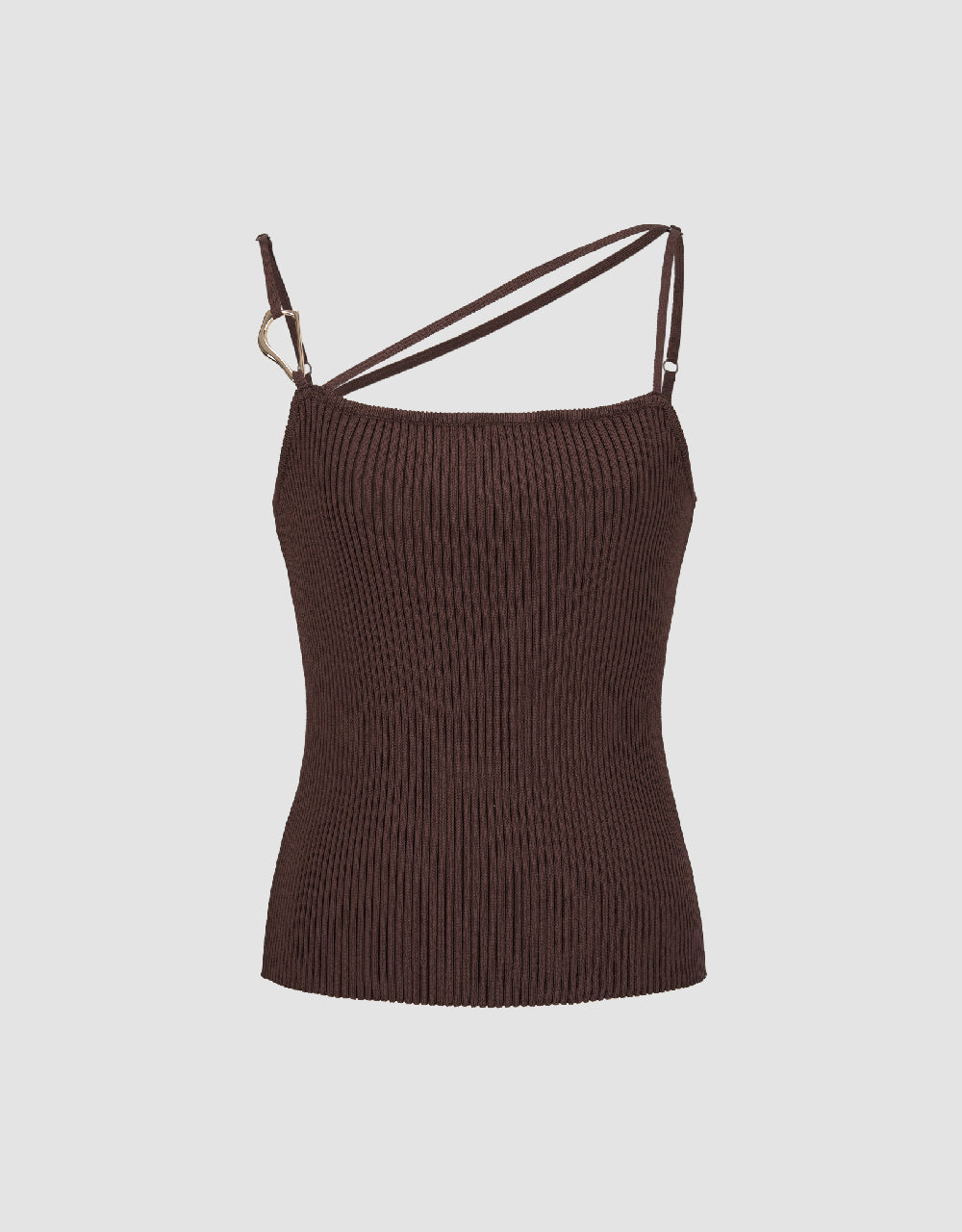 Square-cut Collar Knitted Cami Top