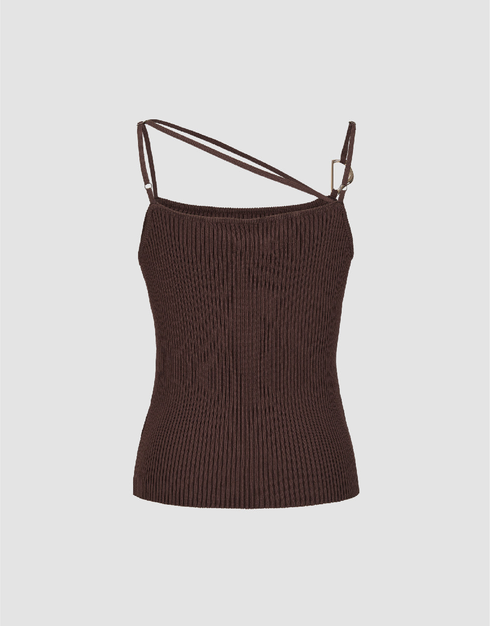 Square-cut Collar Knitted Cami Top