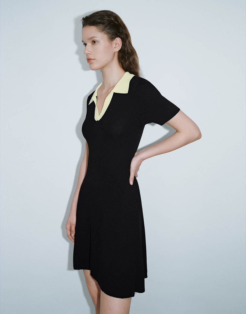 Sailor Collar Neck Knitted Dress