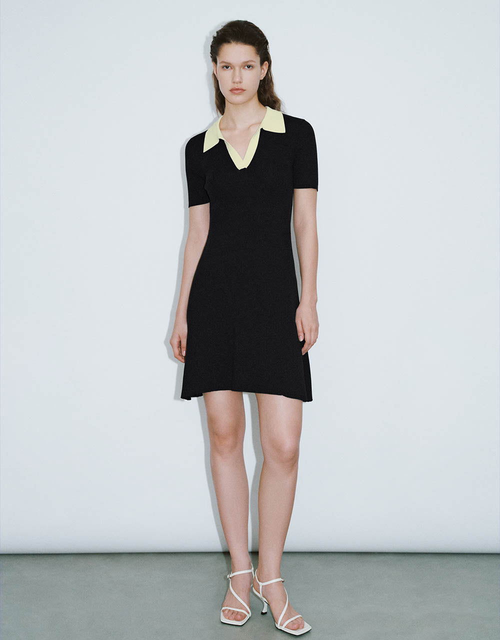 Sailor Collar Neck Knitted Dress