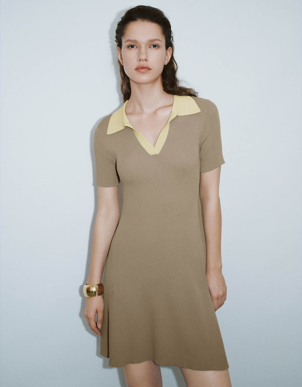 Sailor Collar Neck Knitted Dress