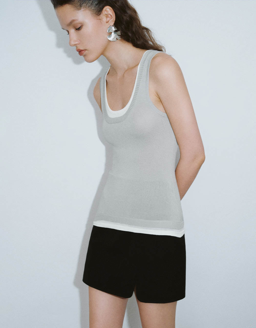 Crew Neck Knitted Tank Top