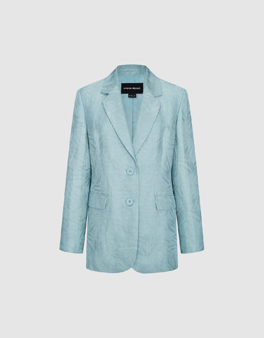 Pritned Notch Lapel Blazer