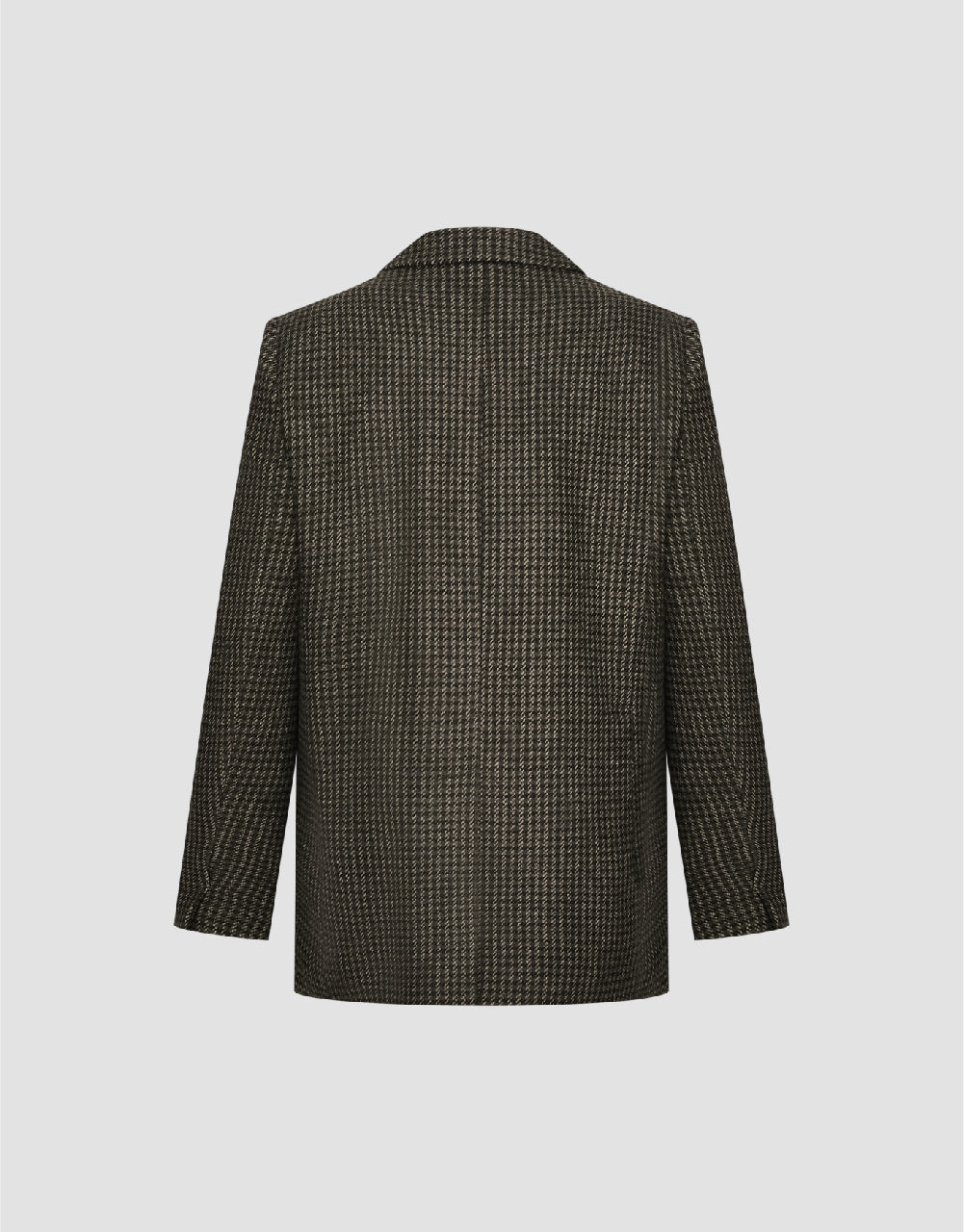 Checkered Notched Collar Blazer