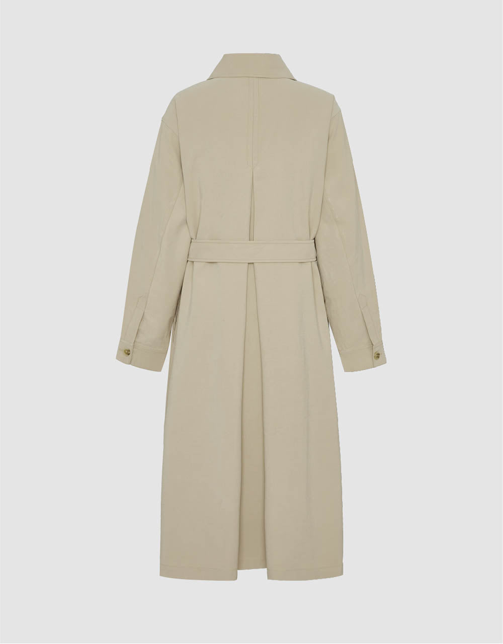 Straight Longline Coat With Belt