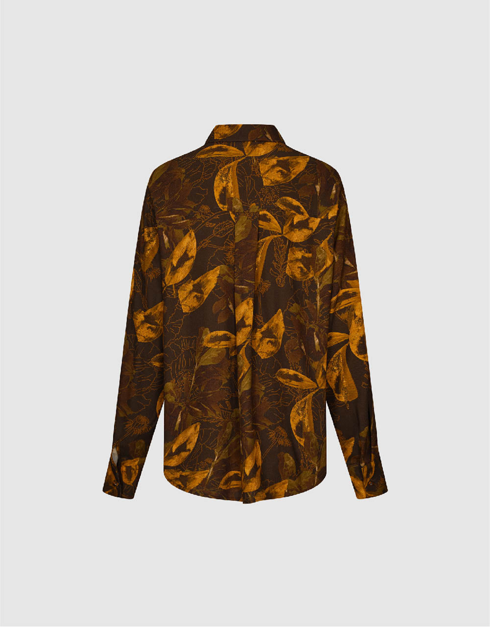 Printed Button Up Straight Shirt