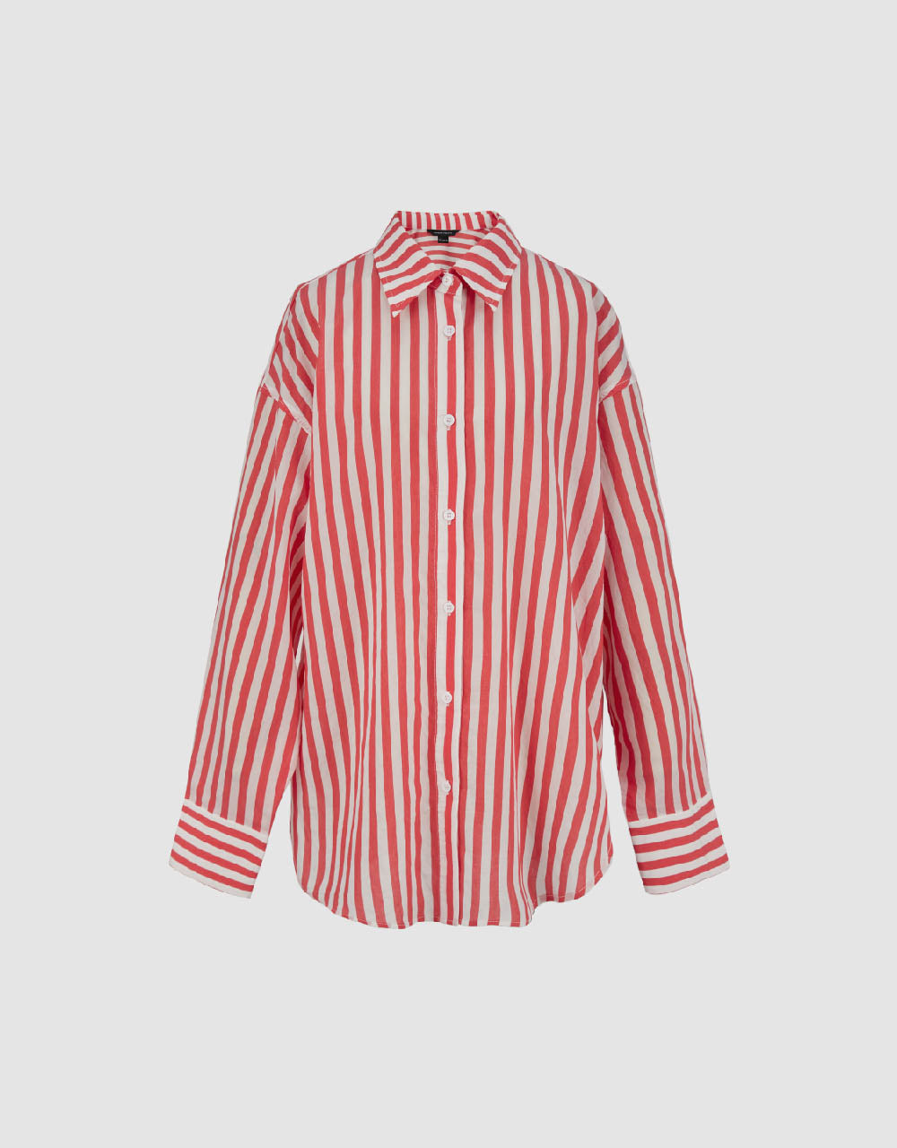 Striped Button Up Straight Shirt