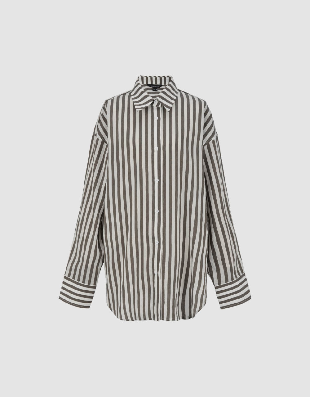 Striped Button Up Straight Shirt