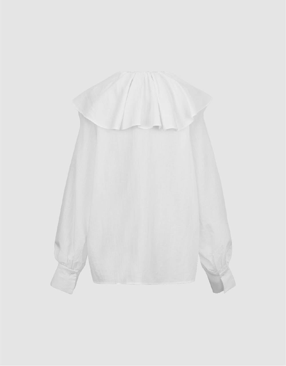 Ruffle V-Neck Overhead Shirt