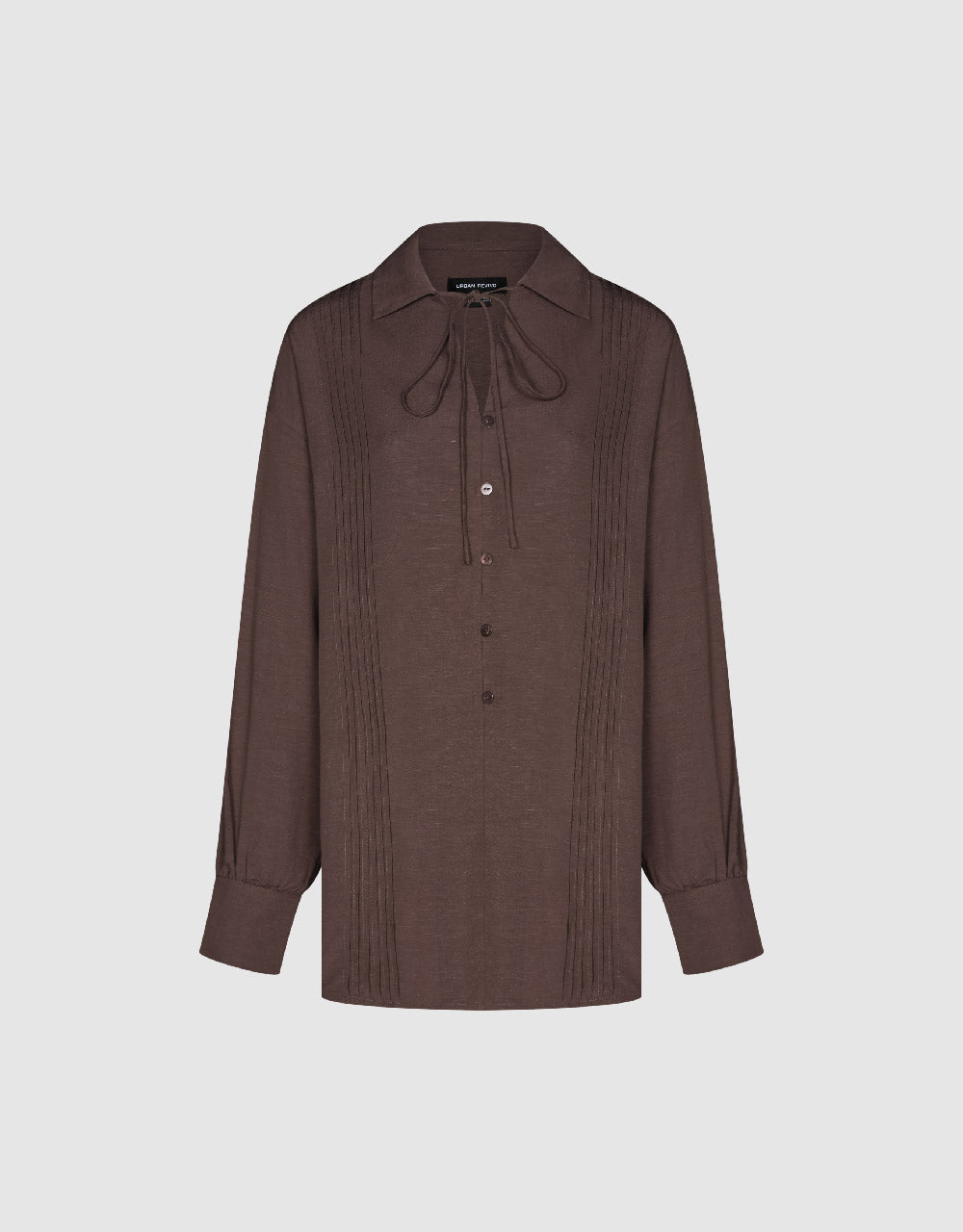 Tie Front V-Neck Loose Shirt