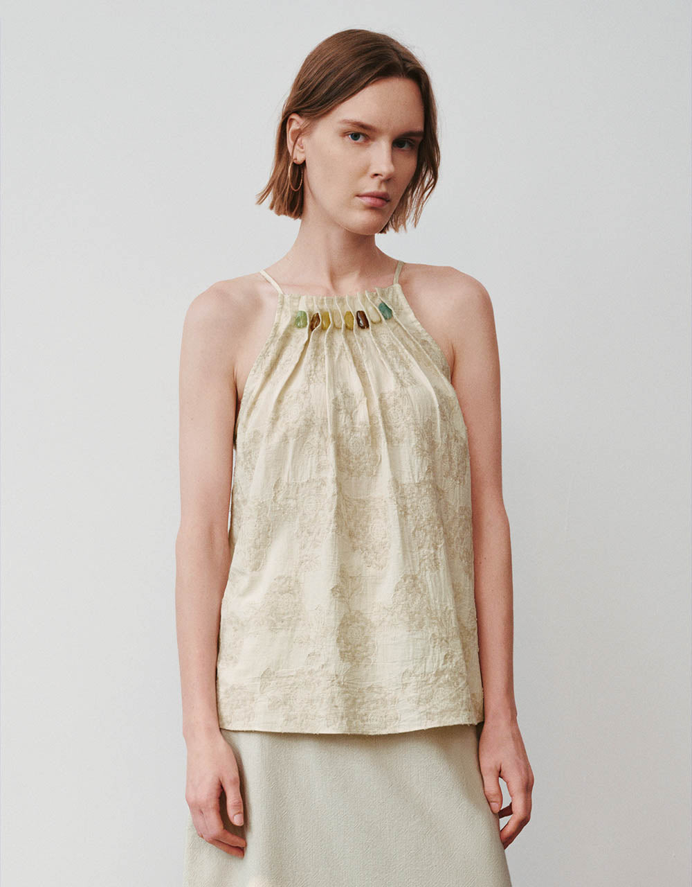 Halter Neck Linen Tank Top