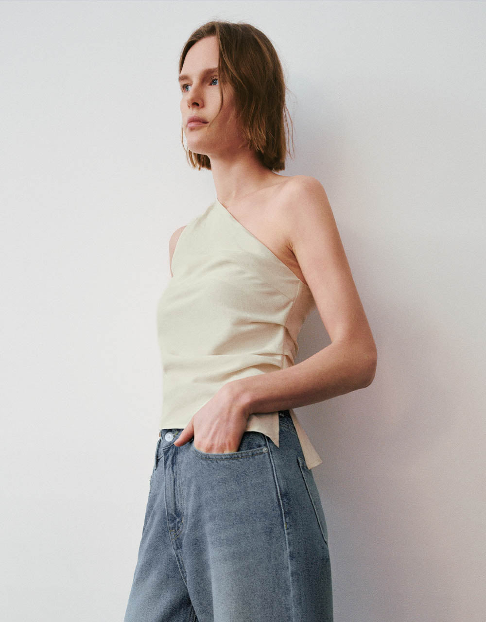 Sleeveless One Shoulder Overhead Shirt