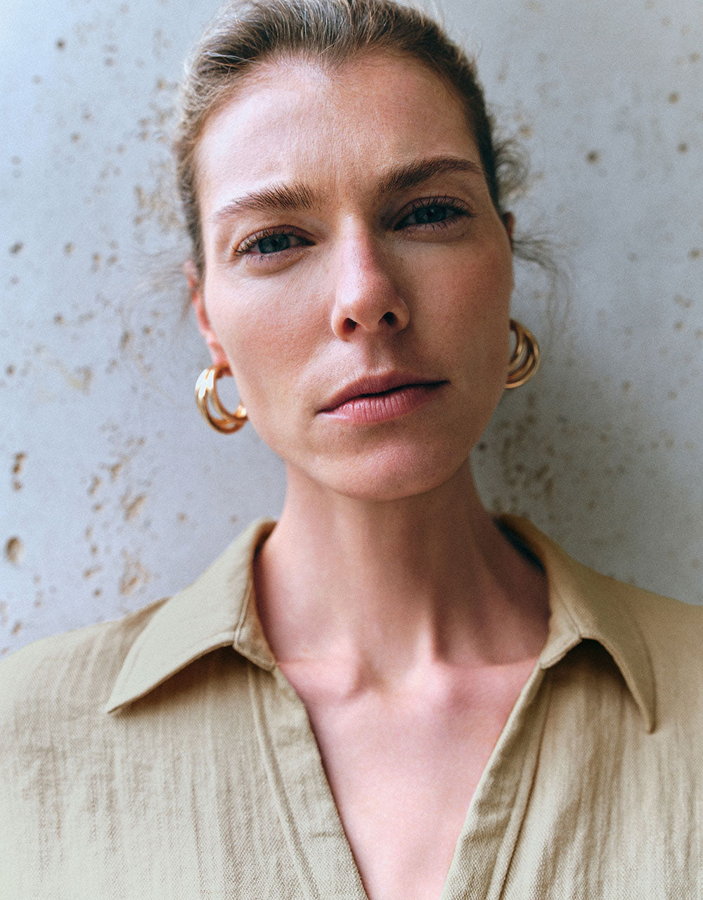 Lapel V-Neck Loose Shirt