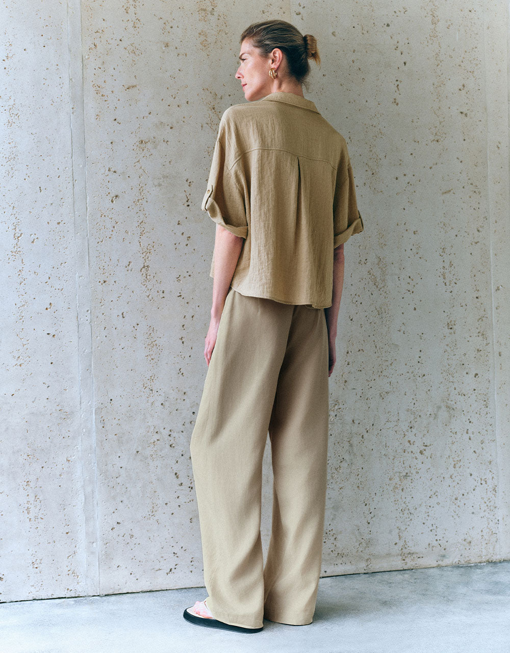 Lapel V-Neck Loose Shirt