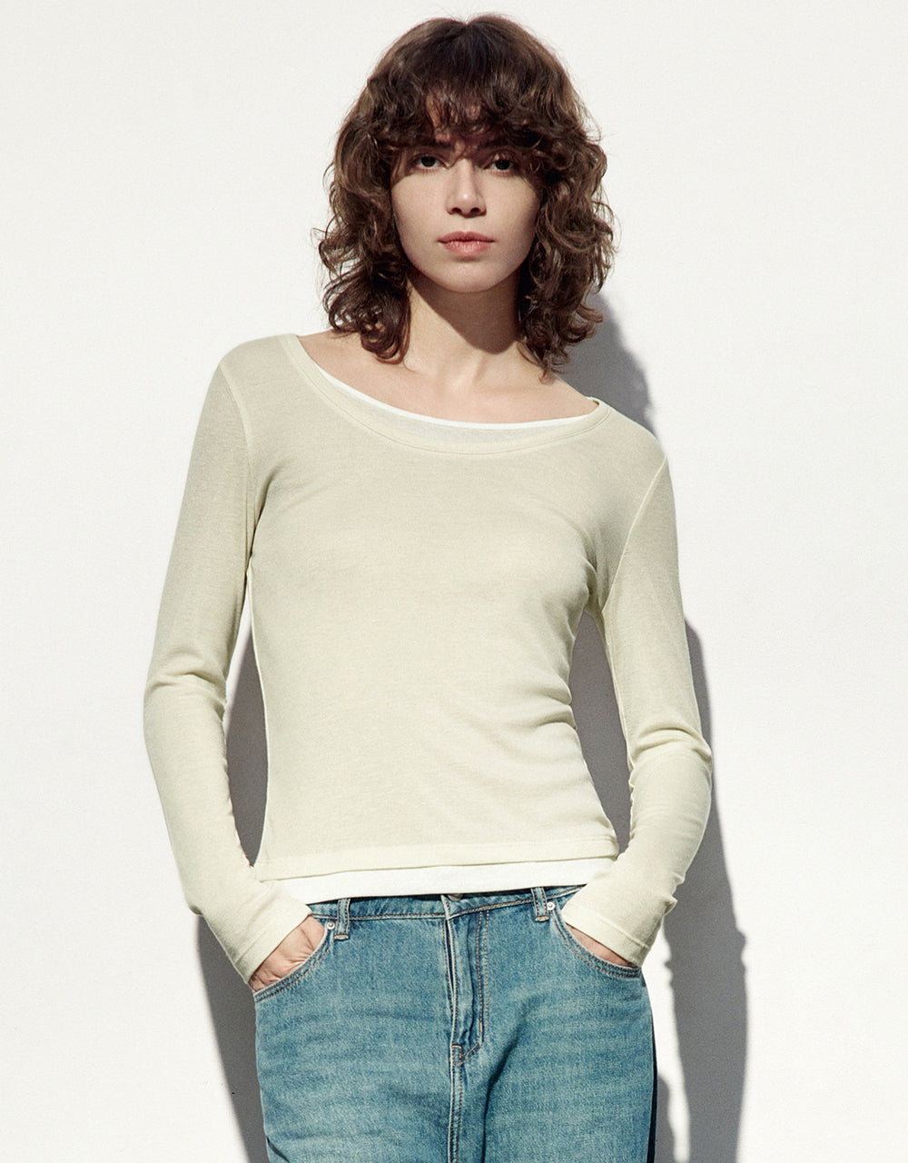 Crew Neck Knitted Skinny T-Shirt