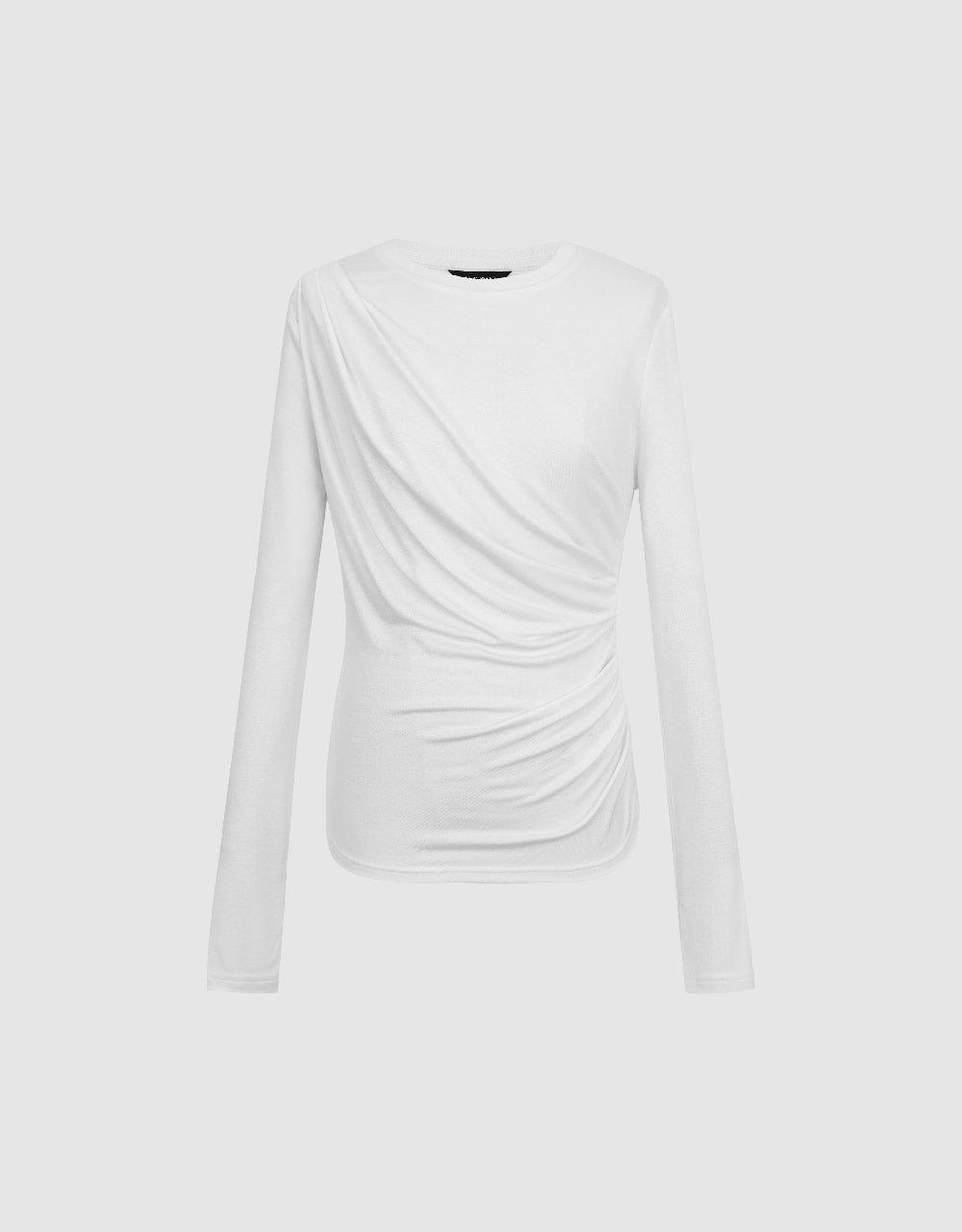 Ruched Crew Neck Skinny T-Shirt