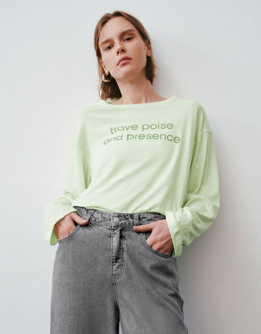 Letter Printed Crew Neck Loose T-Shirt
