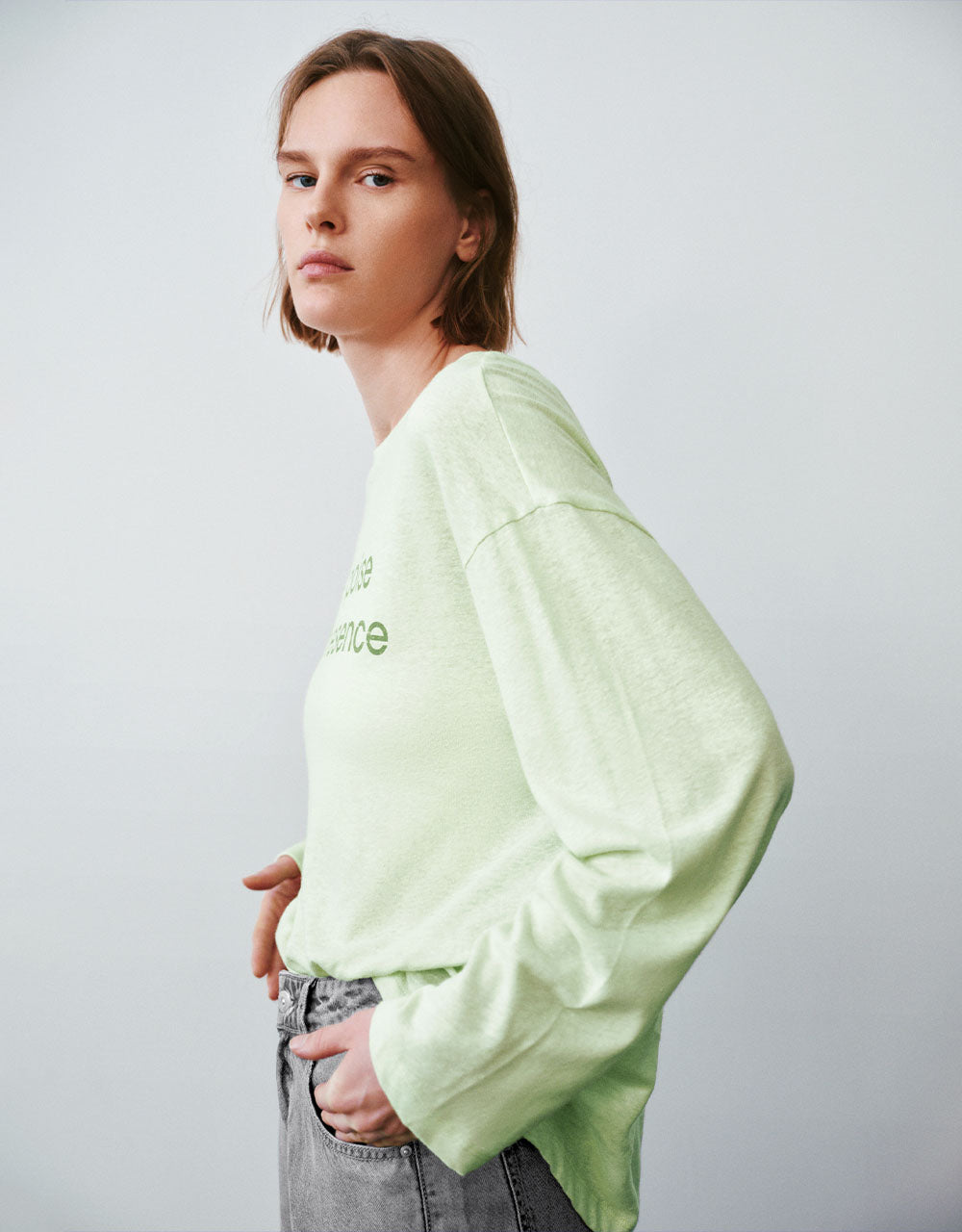 Letter Printed Crew Neck Loose T-Shirt