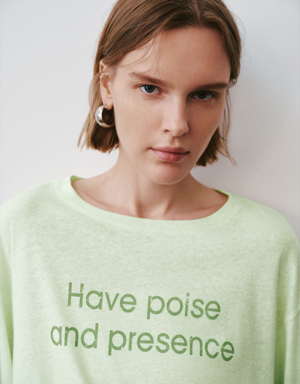 Letter Printed Crew Neck Loose T-Shirt