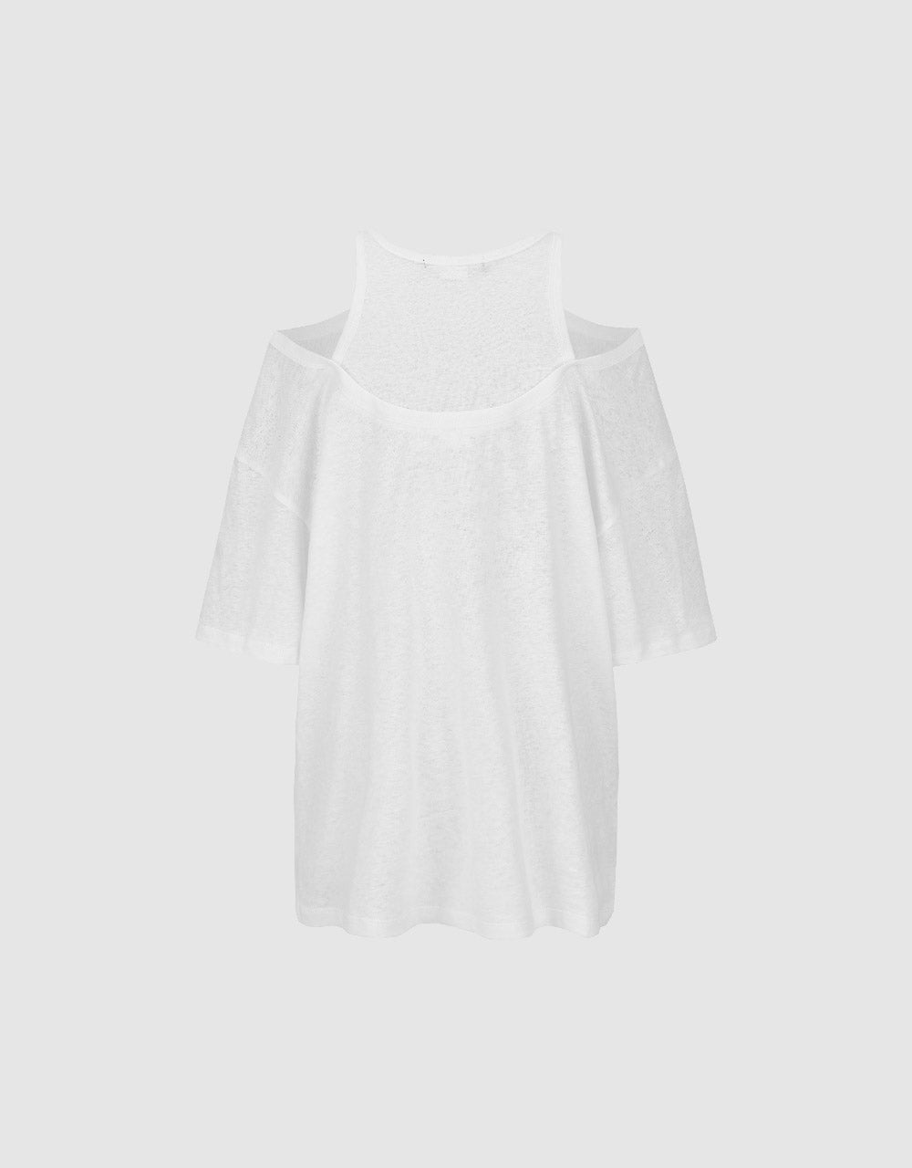 Cold Shoulder Crew Neck Loose T-Shirt