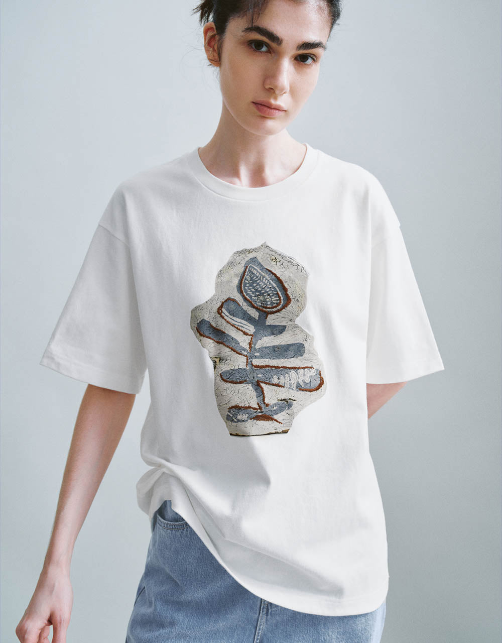 Printed Crew Neck Loose T-Shirt