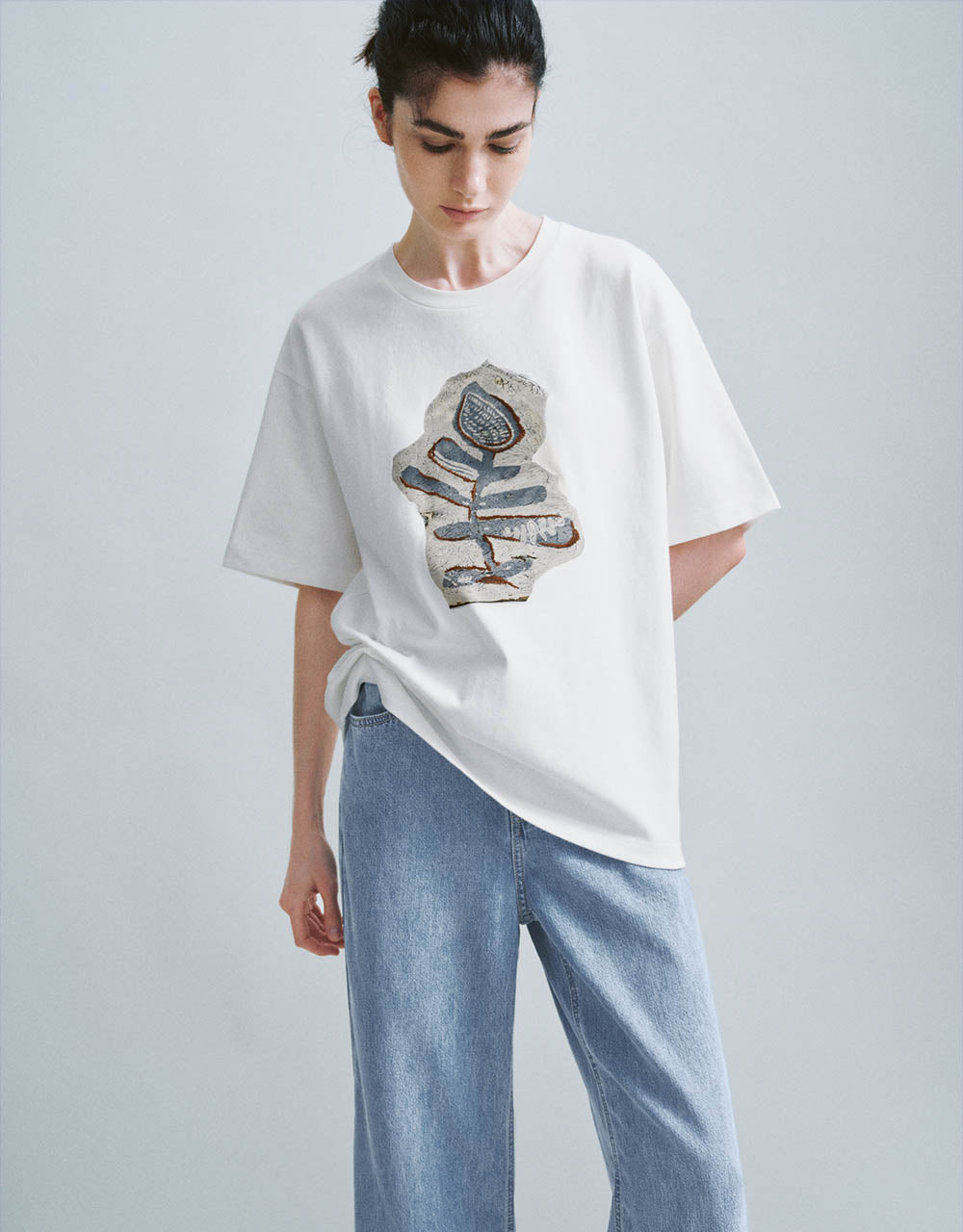 Printed Crew Neck Loose T-Shirt