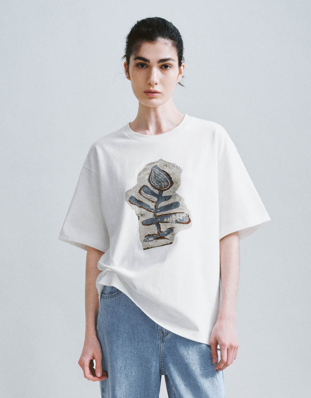 Printed Crew Neck Loose T-Shirt