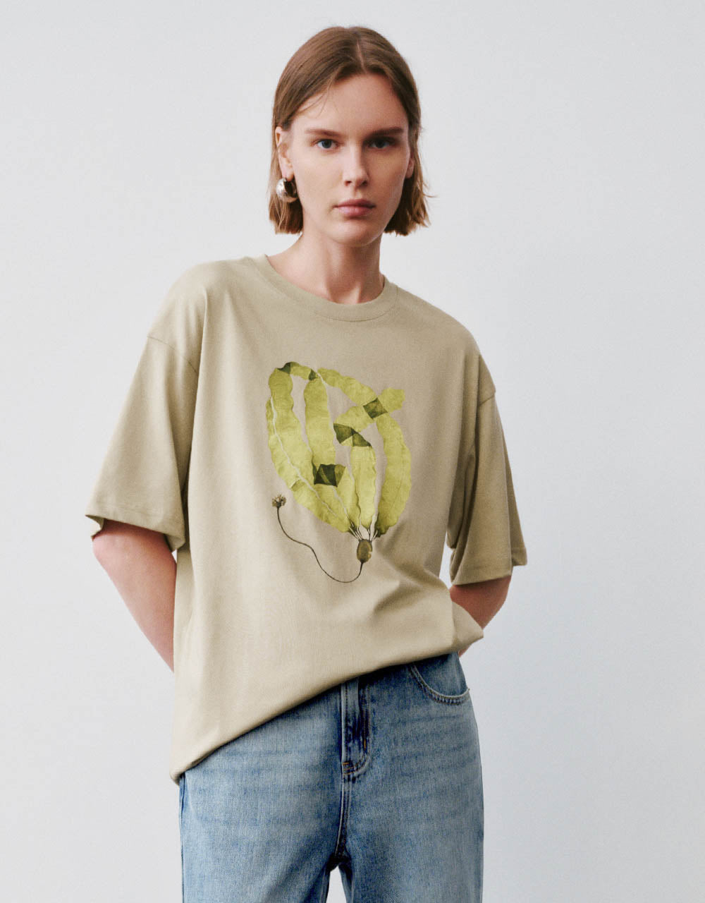 Printed Crew Neck Loose T-Shirt