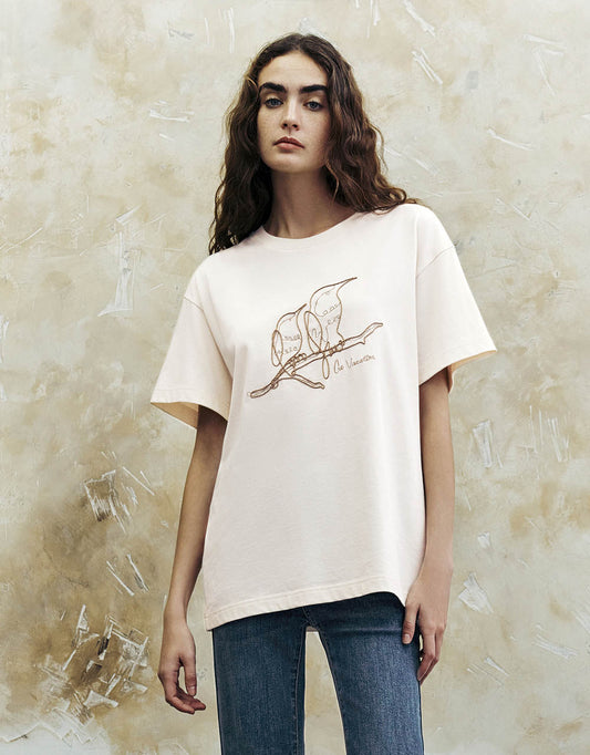 Printed Crew Neck Loose T-Shirt