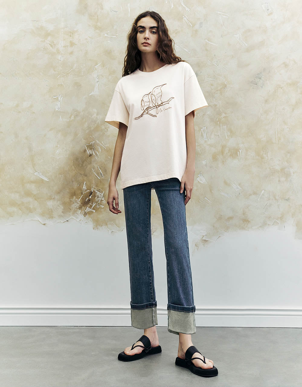 Printed Crew Neck Loose T-Shirt