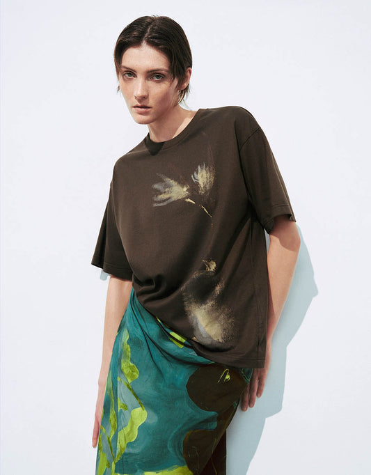 Printed Crew Neck Loose T-Shirt