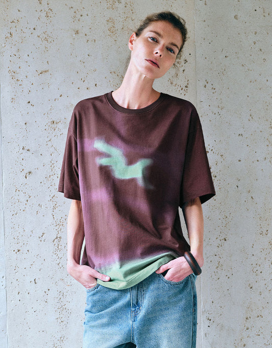 Printed Crew Neck Loose T-Shirt