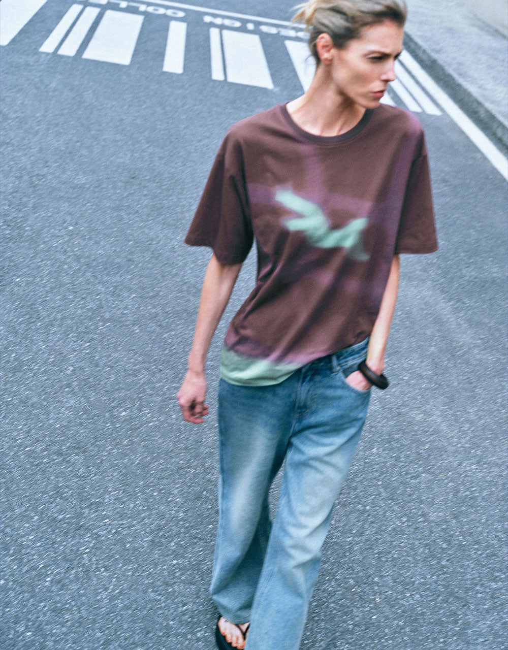 Printed Crew Neck Loose T-Shirt