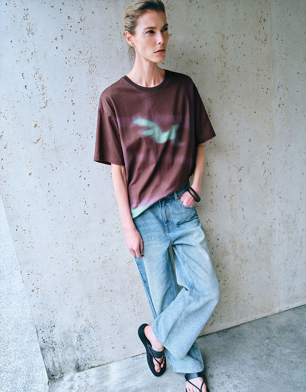 Printed Crew Neck Loose T-Shirt