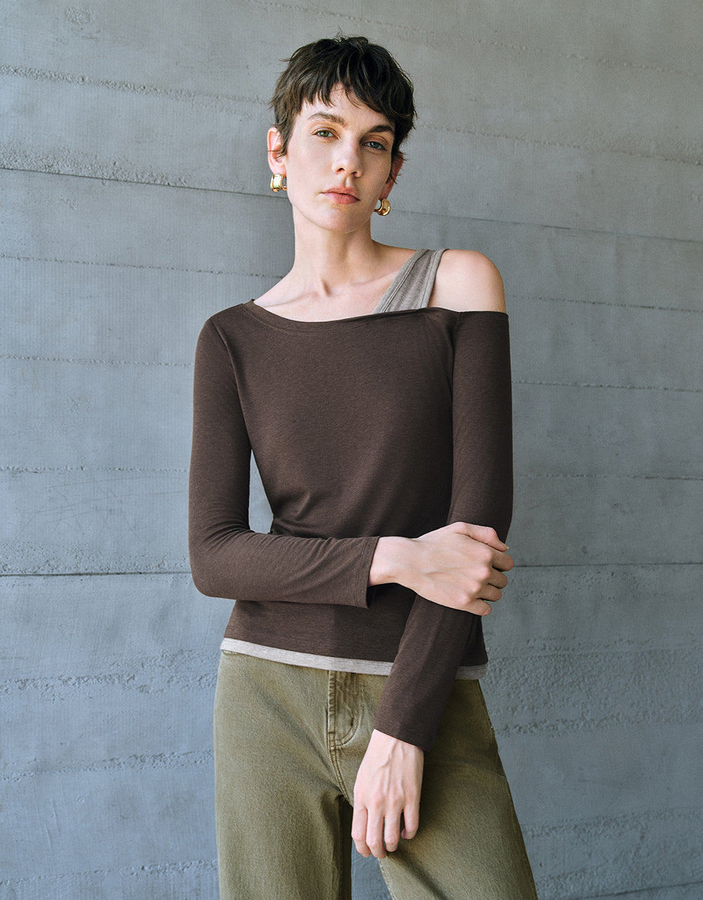 One Shoulder Straight T-Shirt