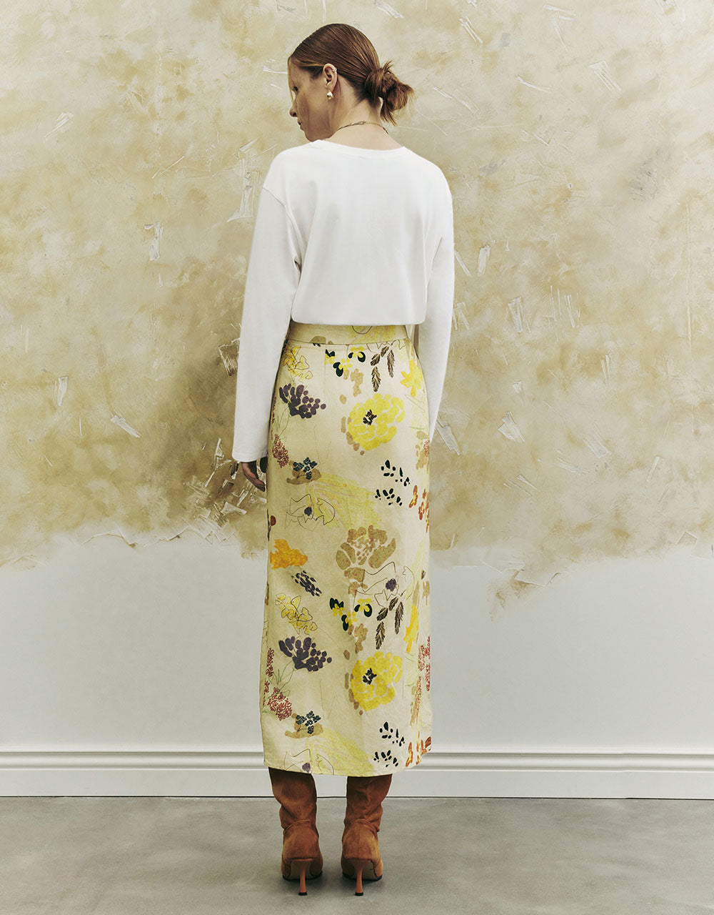 Floral Printed Straight Skirt