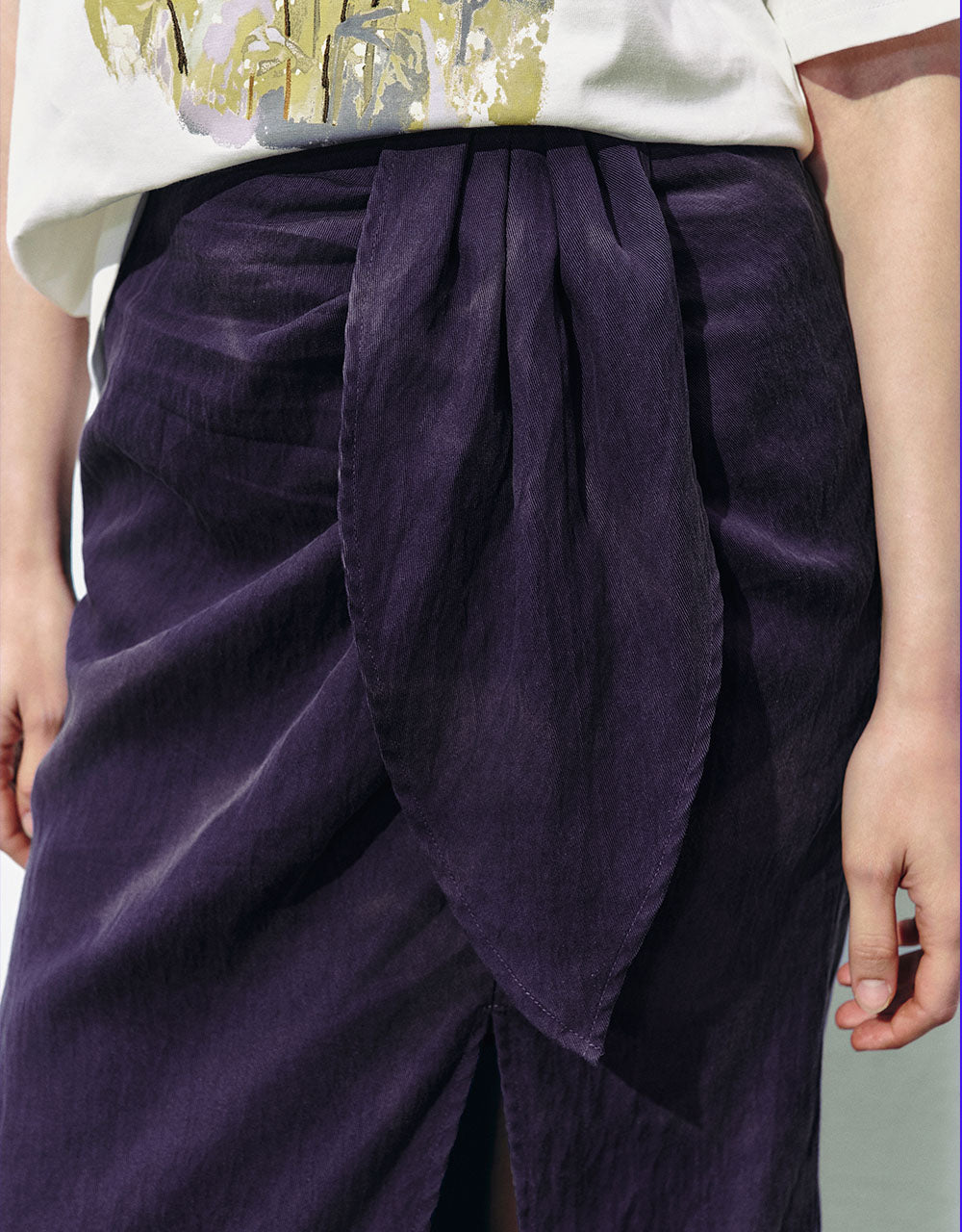 Wrapped Midi Straight Skirt