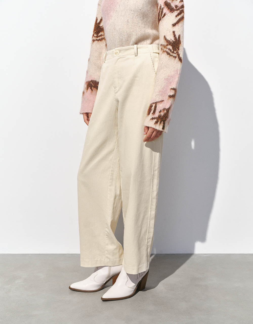 Textured Wide-Leg Pants