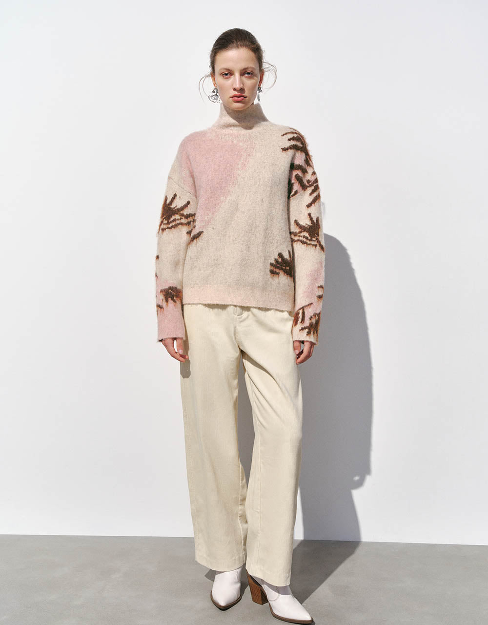 Textured Wide-Leg Pants