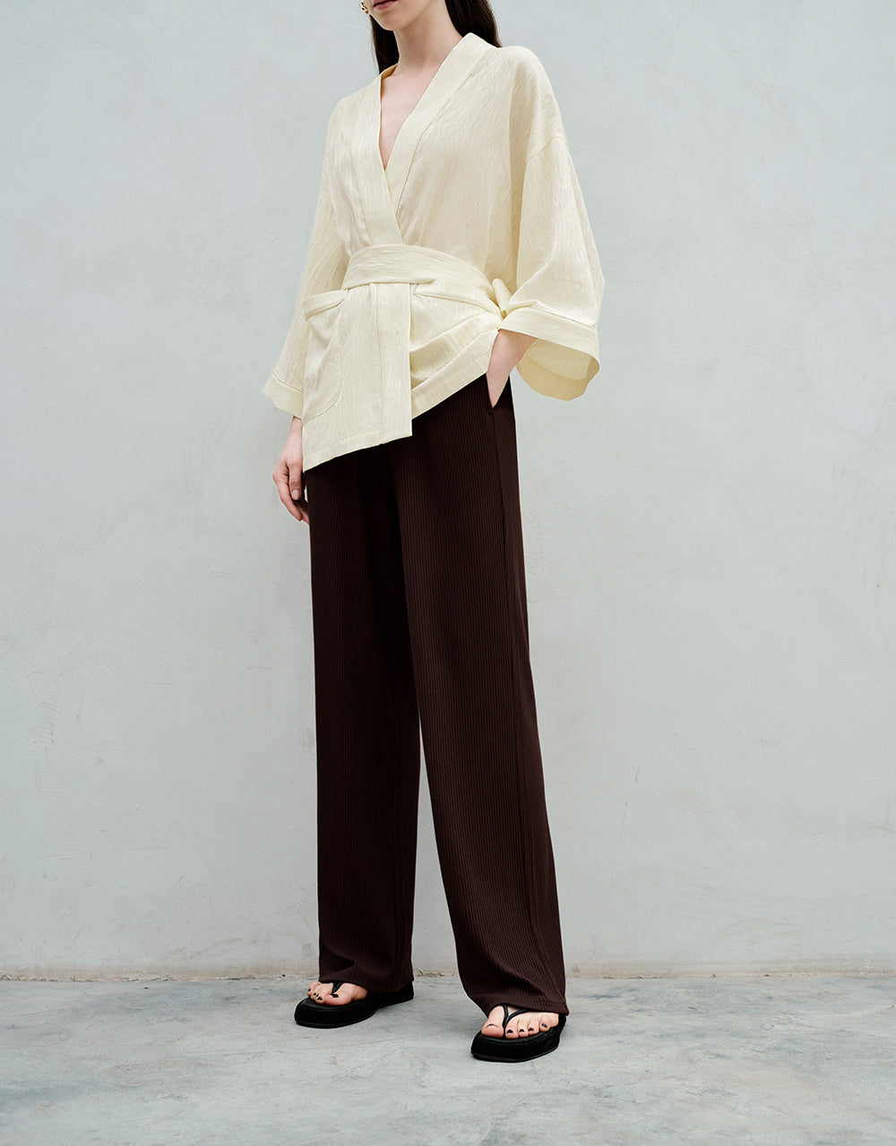 Thin Knitted Wide-Leg Pants